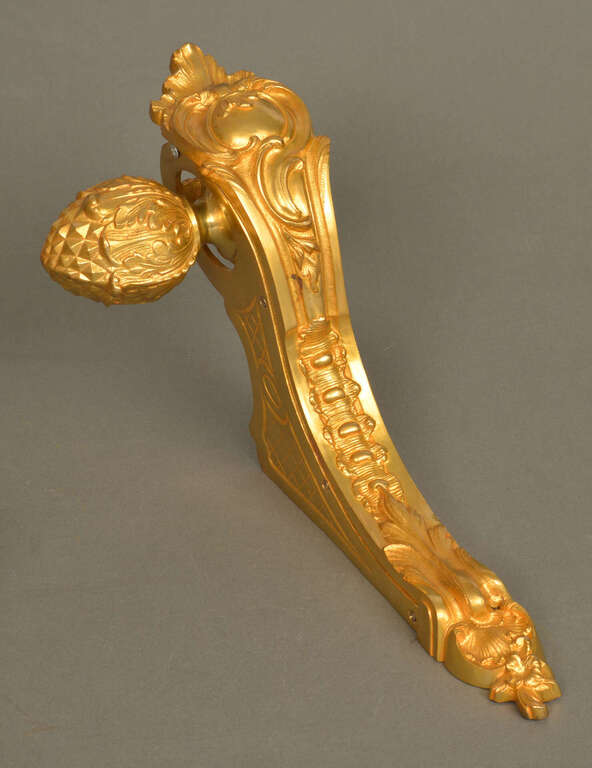 Gold-plated bronze curtain rod holders (5 pcs.)