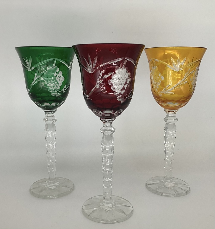 5 wine glasses. Bohemia 30 years. without chips,