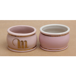 Porcelain napkin rings (2 pcs) with restaurant initials