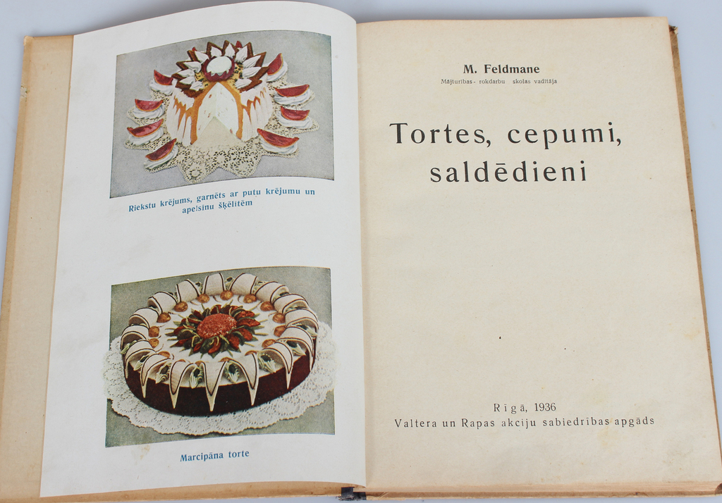 Two books  ''Augļi, dārzāji, cepumi un saldēdieni'' un ''Tortes-cepumi-saldēdieni''