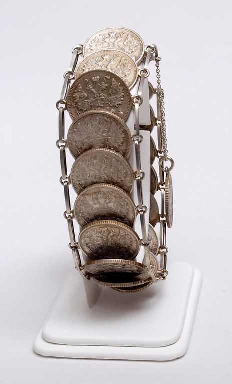 Silver coin bracelet