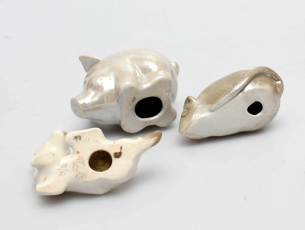 Set of porcelain figurines - mouse, piglet, dog