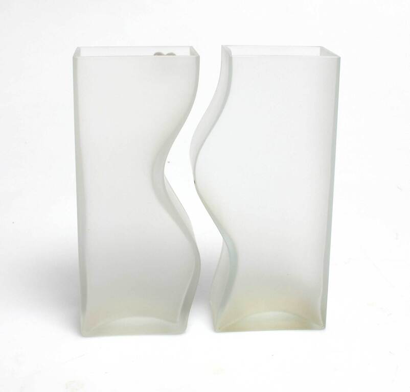 Frosted glass vases - a pair