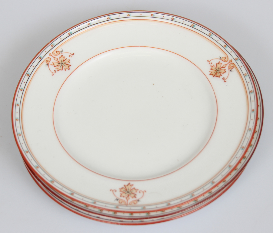 Art nouveau plate set+1 egg dish