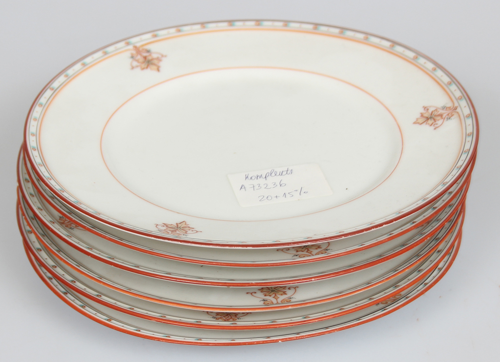 Art nouveau plate set+1 egg dish