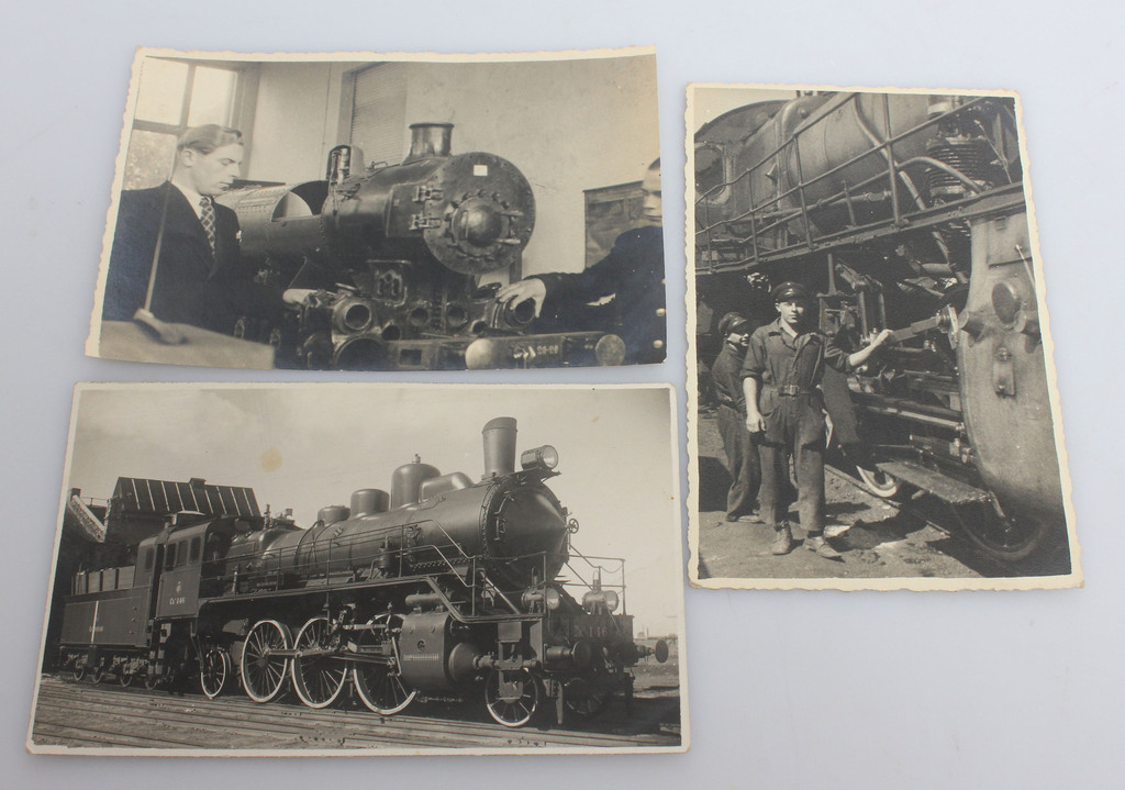 3 postcards/photos Train