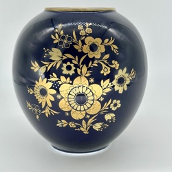 Кобальтовая ваза 60-е годы. Роспись 24 карата золото