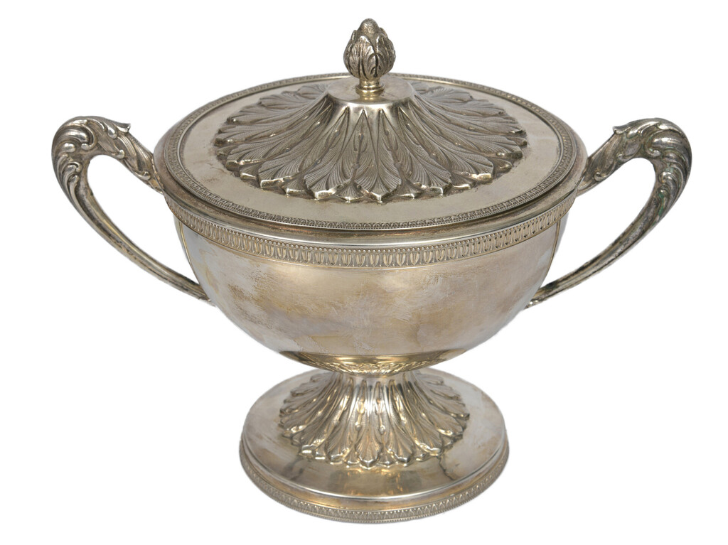 Silver dish with lid