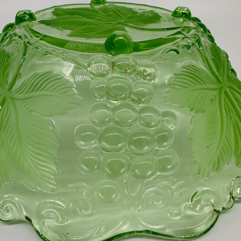 Fruit bowl with ornament of grape leaves. Art Nouveau, Germany, pre-war. Pantry storage