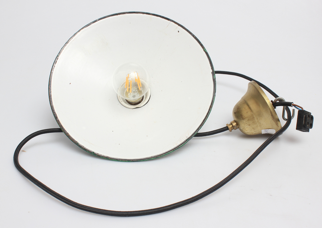 Brass lamp with enamel