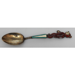 Silver spoon with enamel 