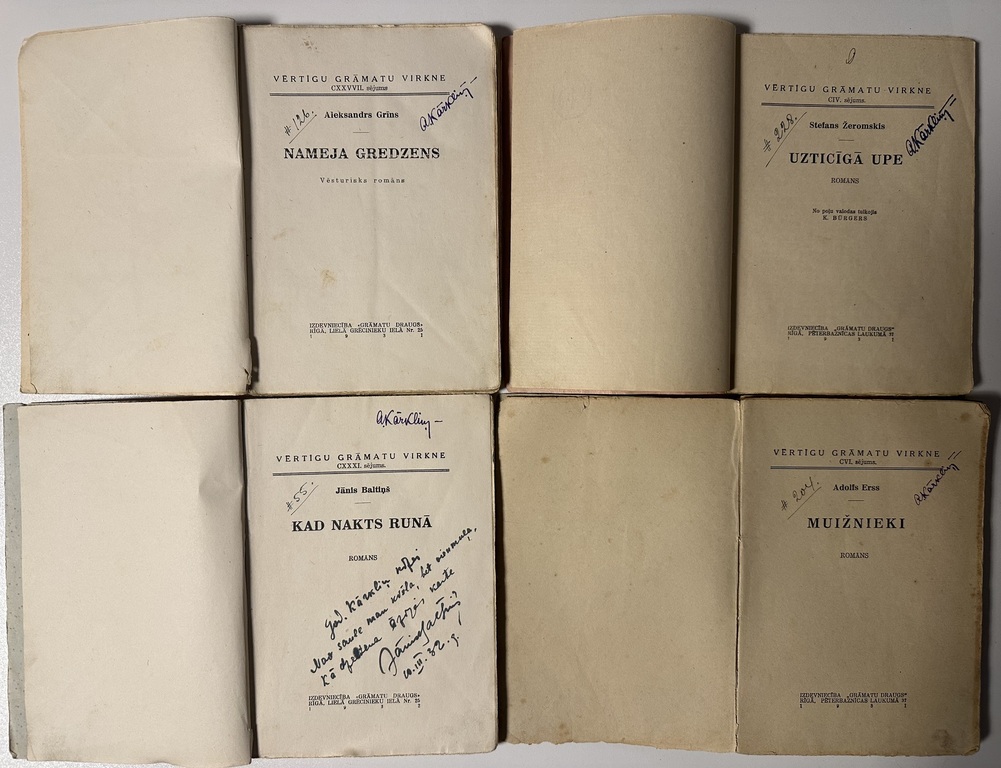 Four paperback books of the Kūtu Draugs publishing house