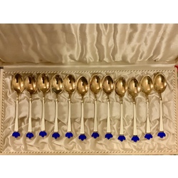 Egon Lauridsen 925 sample 12 spoons in original box. Beginning of the last century