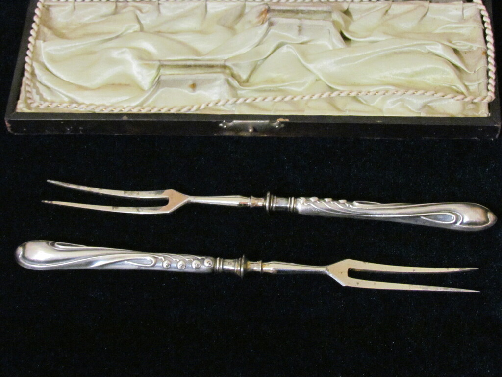 Silver roasting forks