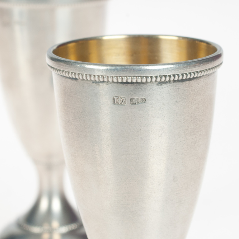 Pair of the silver glasses with view of Opera