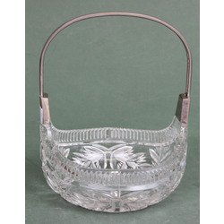 Silver plated glass serving dish