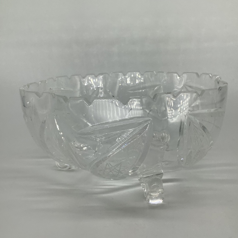 A candy bowl on paws. Maltsovsky factory in Gus Khrustalny. Thin crystal and fine, hand-carved. Beginning of the last century.