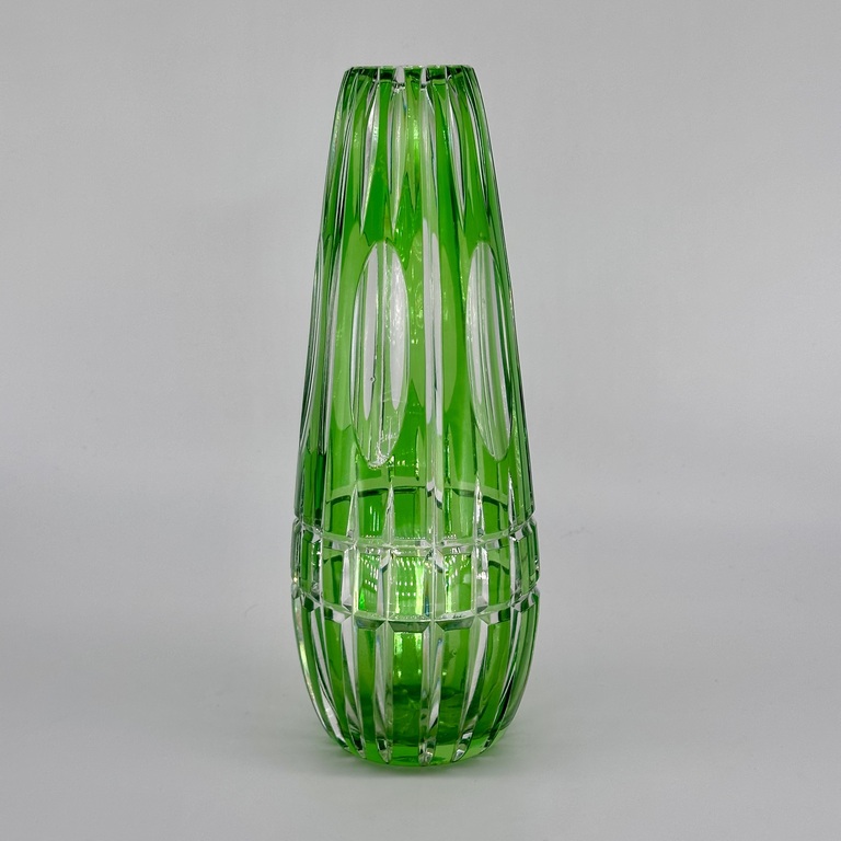 Nachman crystal vase, hand polished. With the addition of chrysolite