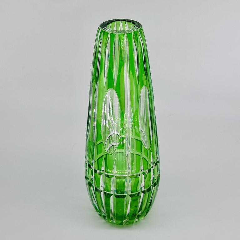 Nachman crystal vase, hand polished. With the addition of chrysolite