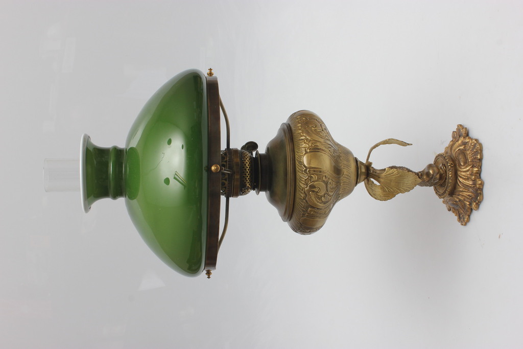 Art Nouveau bronze kerosene lamp 