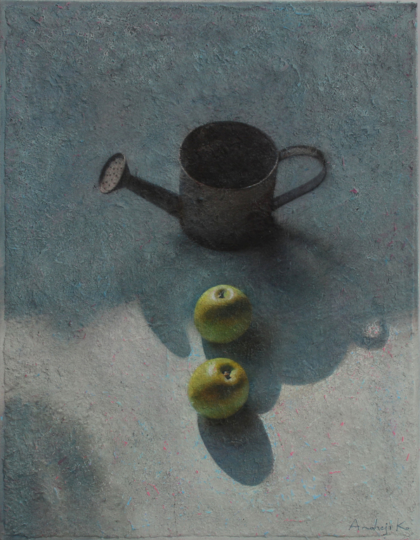 The watering Can adn Two Apples