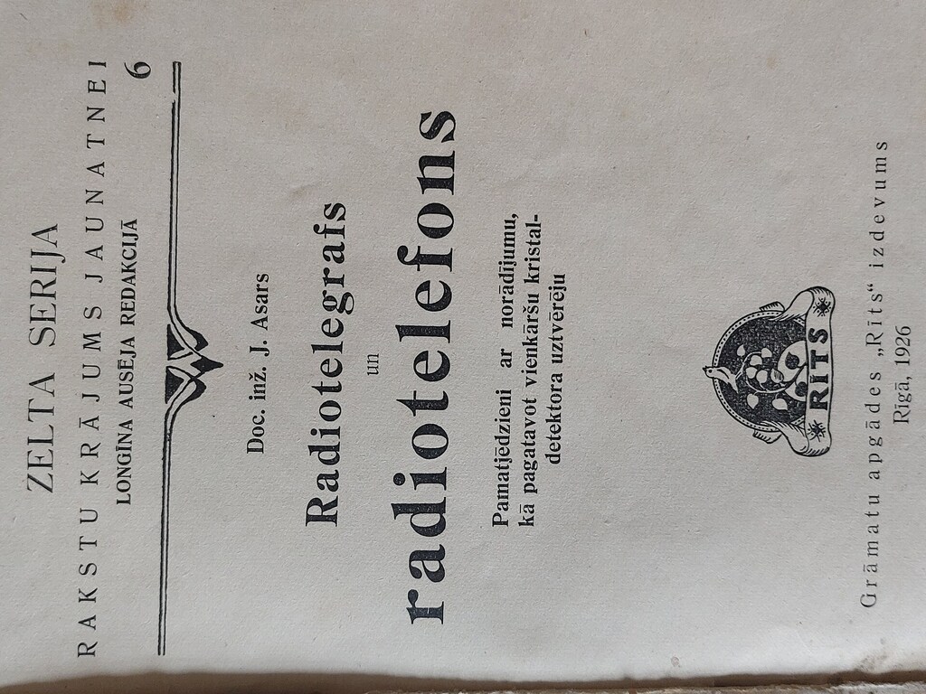 RADIOTELEGRAPH AND RADIOTELEPHONE 1926 Doc. Eng. J. Asars 92 p.