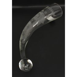 Glass horn with congratulatory engraving 
