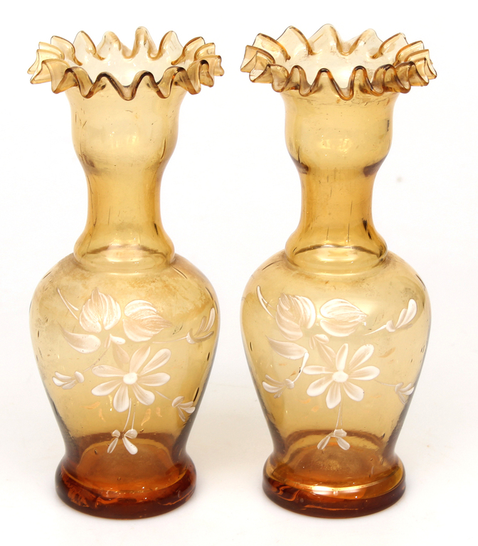 Стеклянная ваза с рифлеными краями (2 шт.)