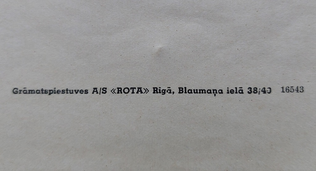 4. KAJN OF VALMIERA. REGIMENT 1919.18.II. - 18.1939 II. 20 no. 319 Bookstores A/S<ROTA> Riga, Blaumaņa street 38/43 16543