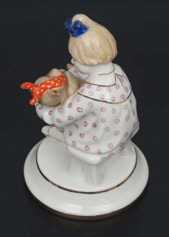 Porcelain figurine ''Girl with bear''