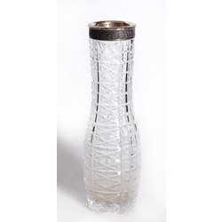 Кристаллная ваза с серебряной отделкой 