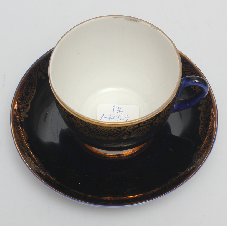 Porcelain cup and a saucer ''Новым годом !