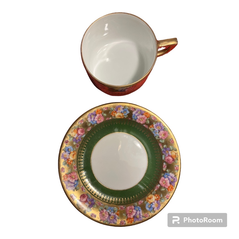 KUZNETSOVA PORCELAIN FACTORY, LATVIA, tea cup with saucer
