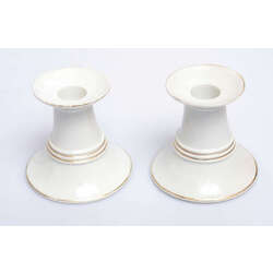 A pair of Jessen porcelain candlesticks