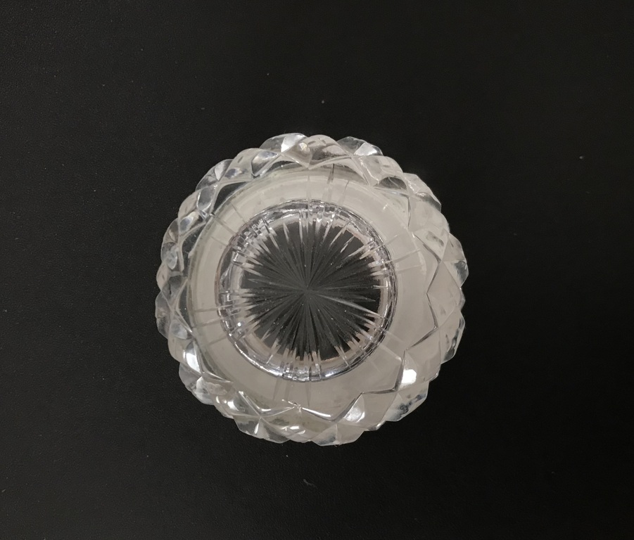Crystal salt shaker with silver rim