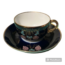 KUZNETCOVA coffee duo, cobalt, enamel gilding