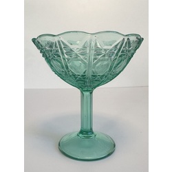 Green glass candy dish