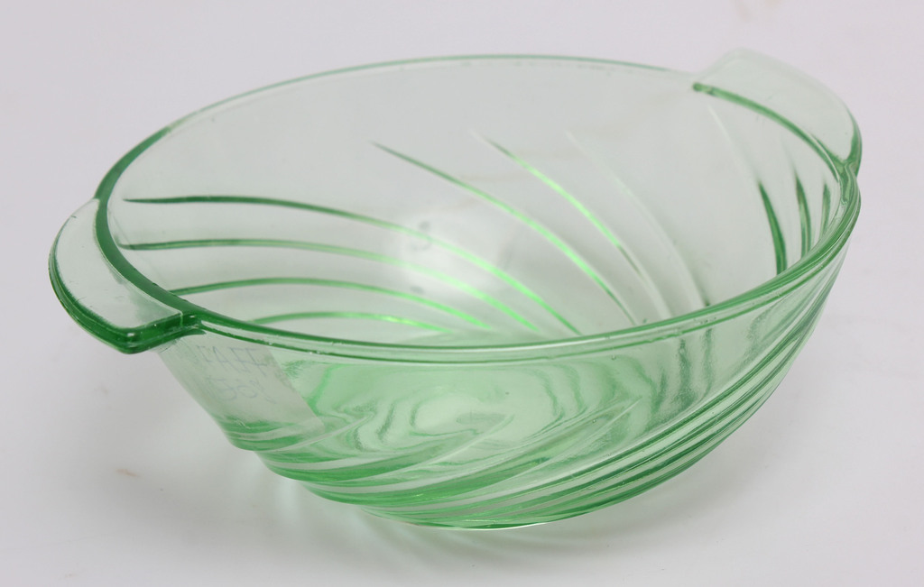 Uranium glass bowl in art deco style