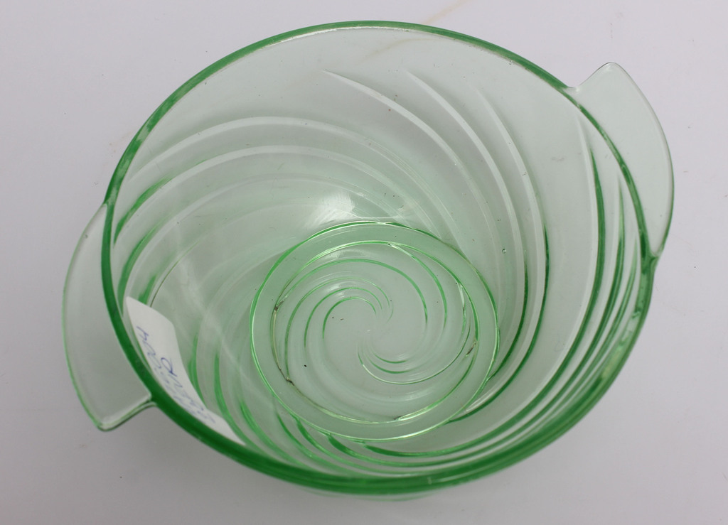 Uranium glass bowl in art deco style