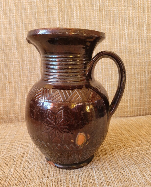 An authentic ceramic jug from Latgale.