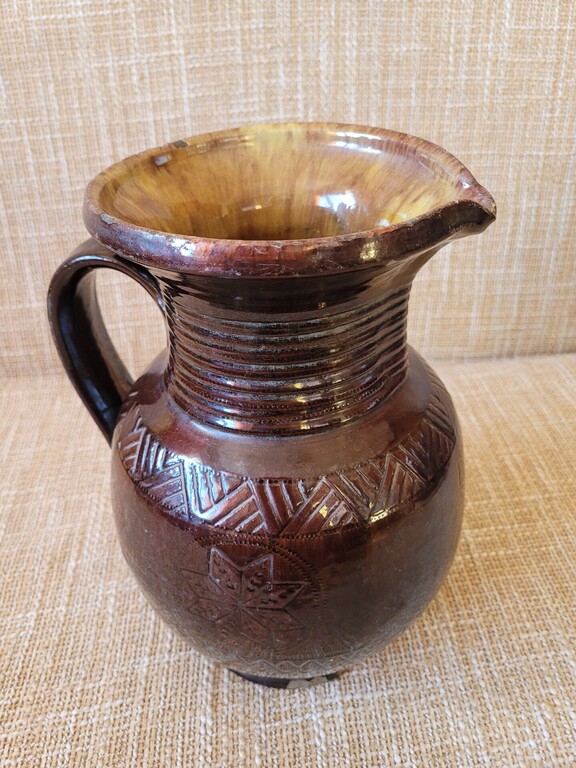 An authentic ceramic jug from Latgale.