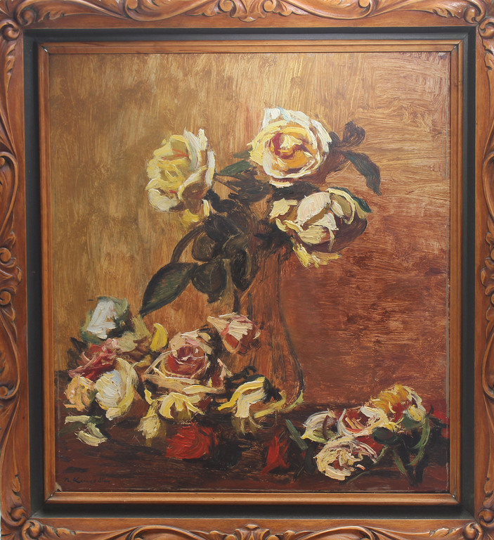 Still life with white roses