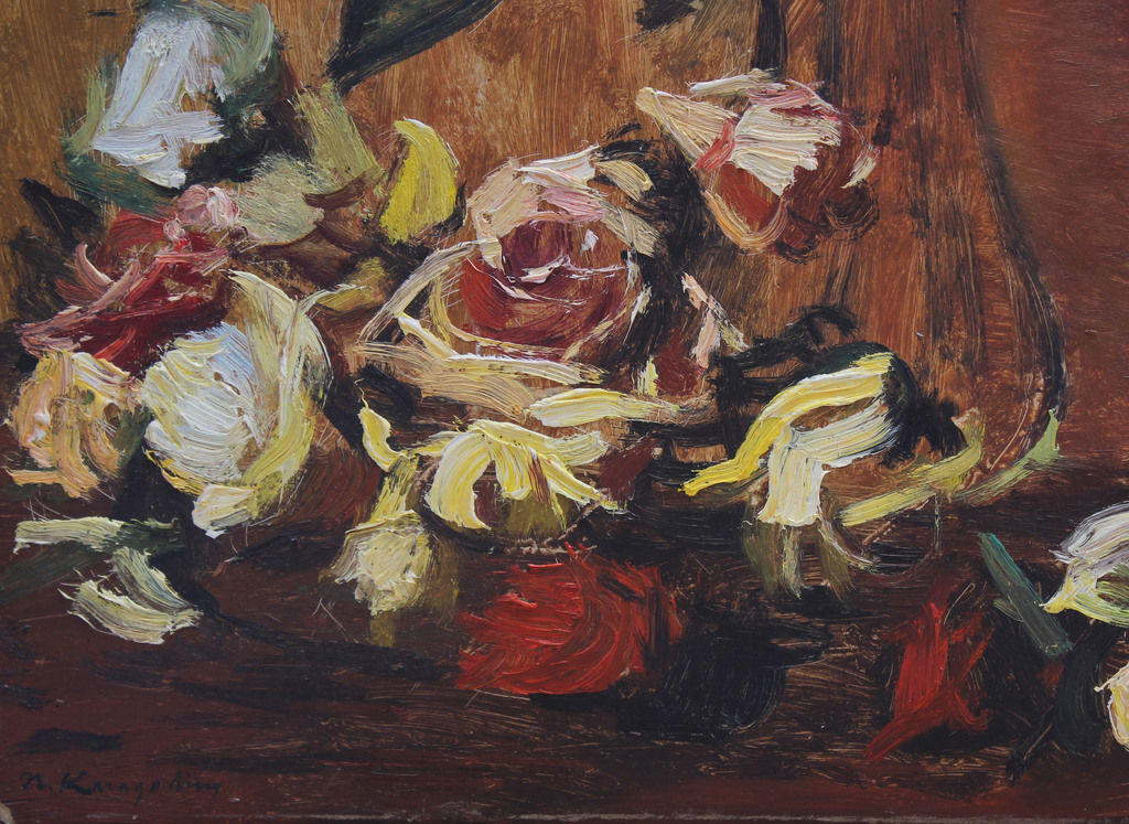 Still life with white roses