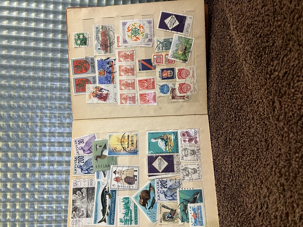 album of stamps, USSR, Latvia, foreign.