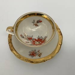Coffee cup Johann Seltman Bavaria. Stamp from the beginning of the last century. Hand painted and gold edging. Graceful shapes.