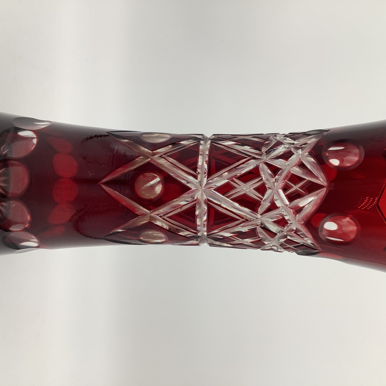 Vase, two-layer ruby crystal, Bohemia 1920-30.