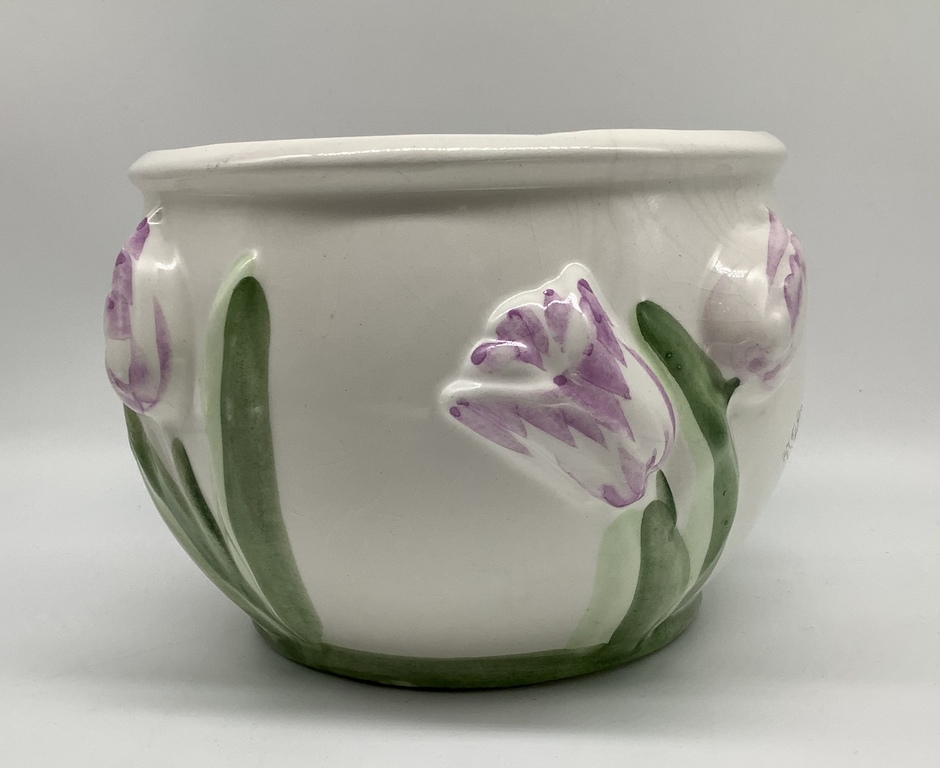 Flower pots. Art Nouveau. Hand painted.