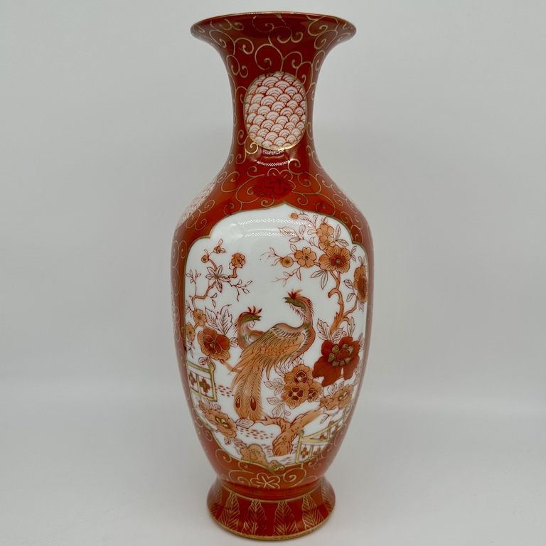Японская ваза фукагава. Ручная роспись. Середина 20 века
