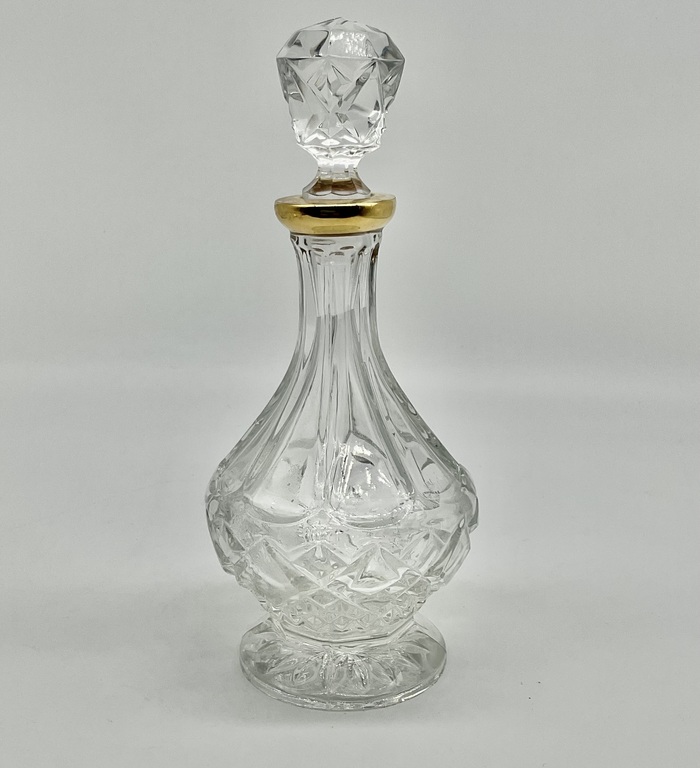 Decanter with glasses. 6 pcs. Crystal Bohemia. Mid 20th century