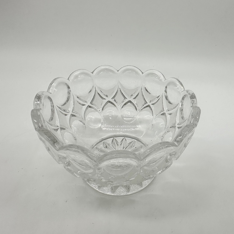 Princess House Dots and diamond pattern Lead Crystal Sugar, Creamer & Tray.